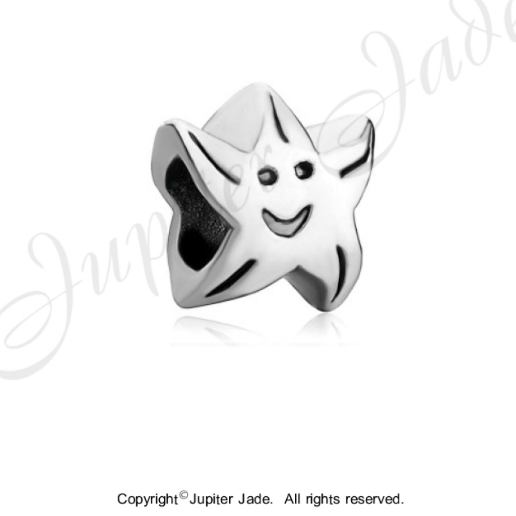 Free S/H Pugster Smiling Starfish Beach Vacation Bracelet Charm - Fits Pandora